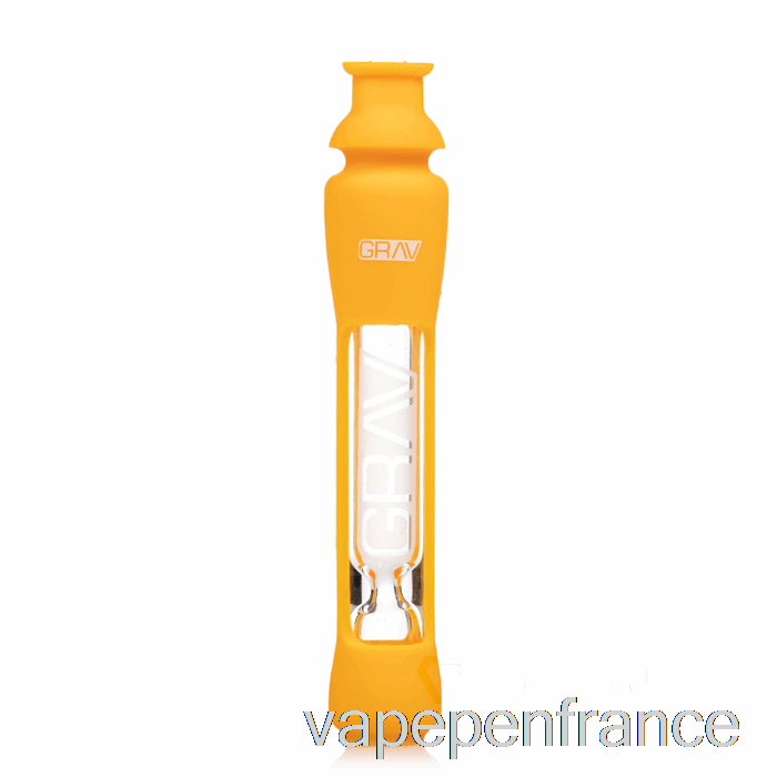 Dégustateur Grav 12mm Avec Stylo Vape Jaune Moutarde En Peau De Silicone